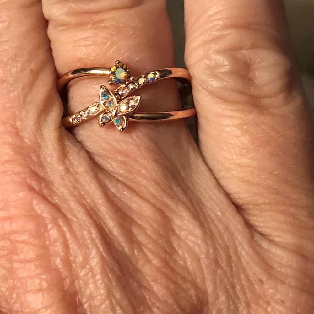Gold butterfly ring